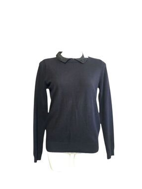 Loft black wool blend pull Over Sweater M Nwt Work Office Career